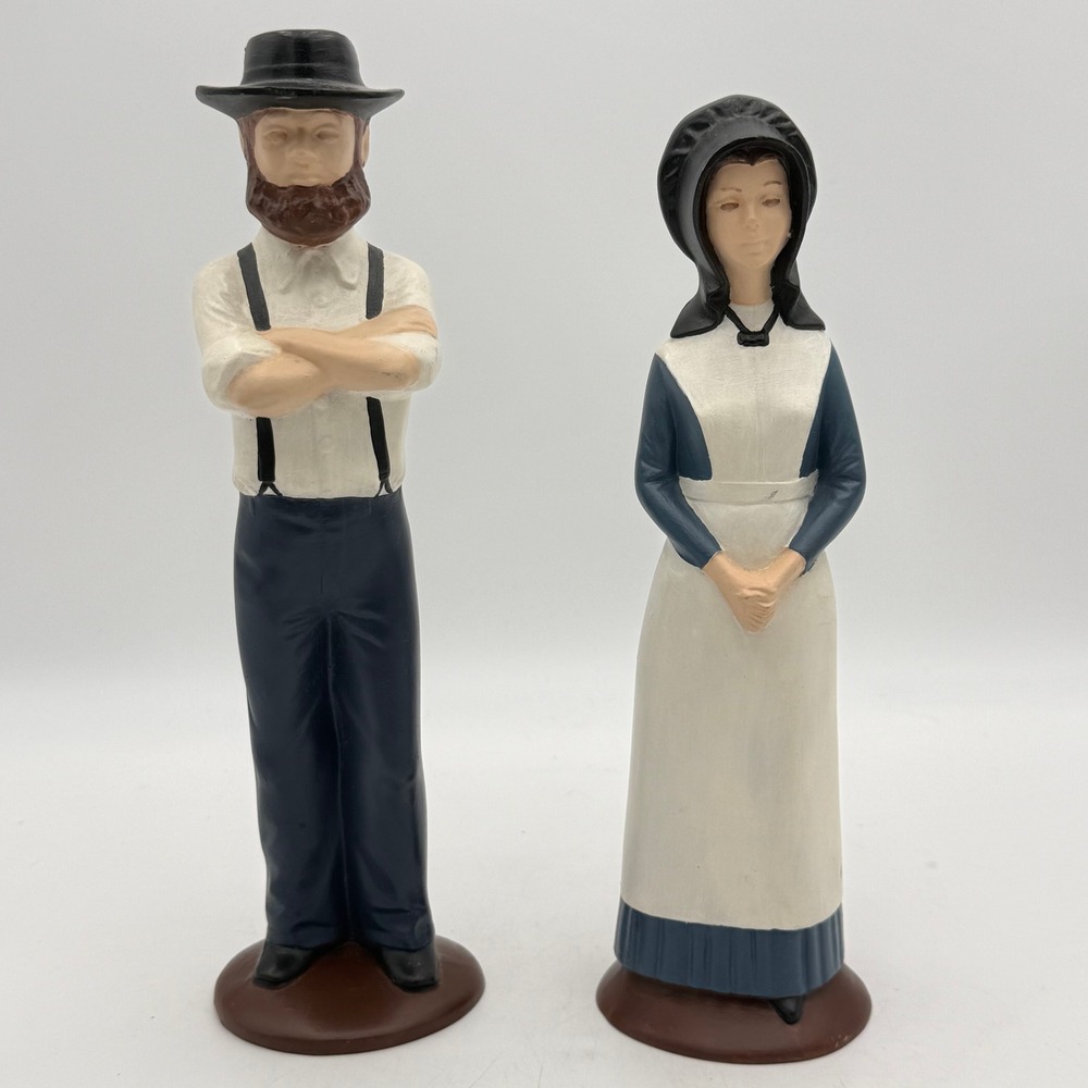 Vintage 1988 Amish Country Showcase Figurines Man & Woman Set Arthur IL 11"